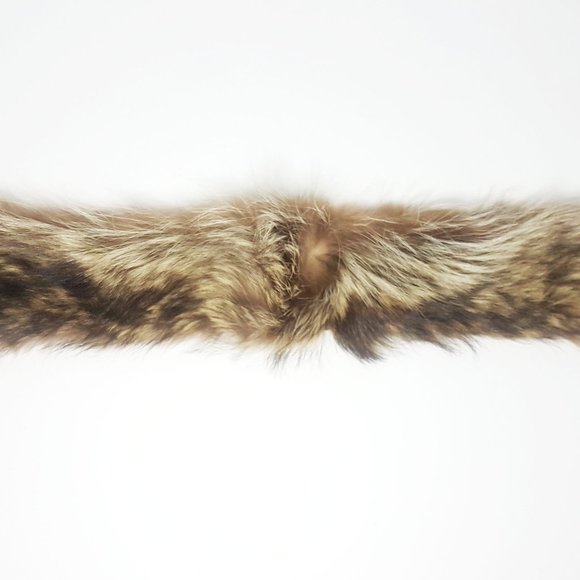Brown Raccoon Short Fur Scarf, Vintage Raccoon Fur Headband, Raccoon Fur Earmuff - Picture 3 of 10